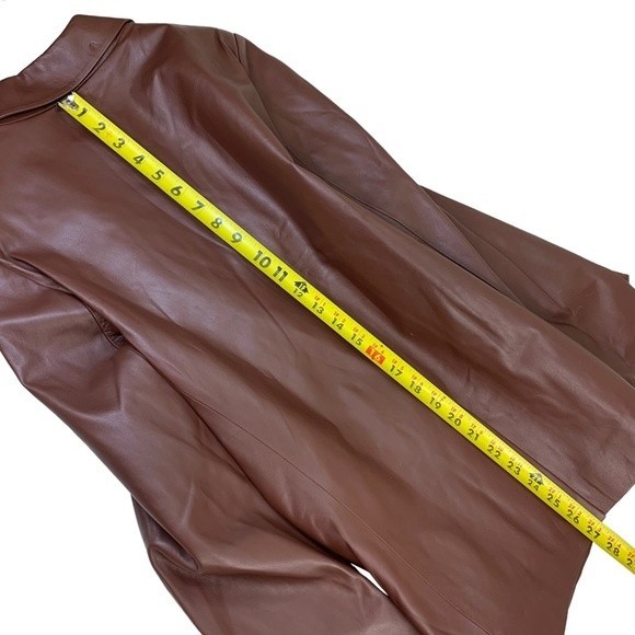 NWT Zeynep Arcay Seventies Brown Blazer Lamb Leather Jacket 10 - Picture 7 of 11